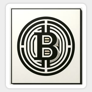 Monochromatic Essence: Bitcoin in Balance Sticker